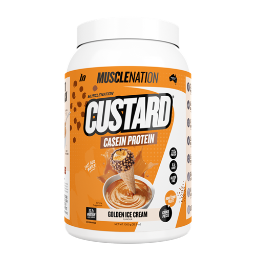 Custard Casein Protein Golden Ice Cream 1kg-MuscleNation-Matakana Pharmacy