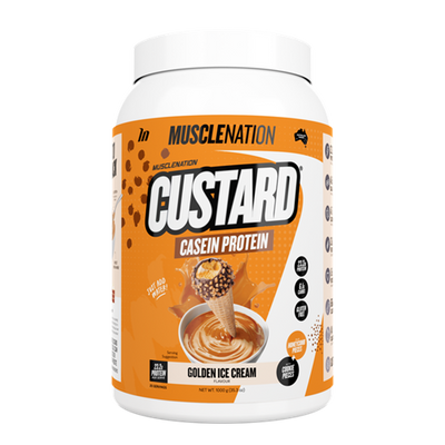 Custard Casein Protein Golden Ice Cream 1kg-MuscleNation-Matakana Pharmacy