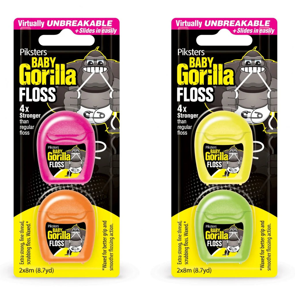 Piksters Baby Gorilla Floss 2 pack-Matakana Pharmacy