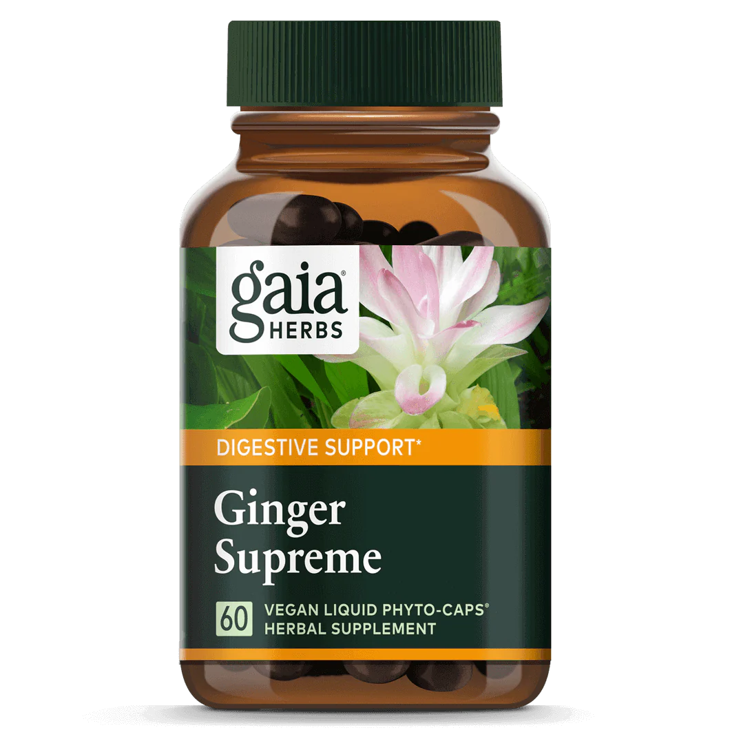 Gaia Herbs Ginger Supreme, front of pack
