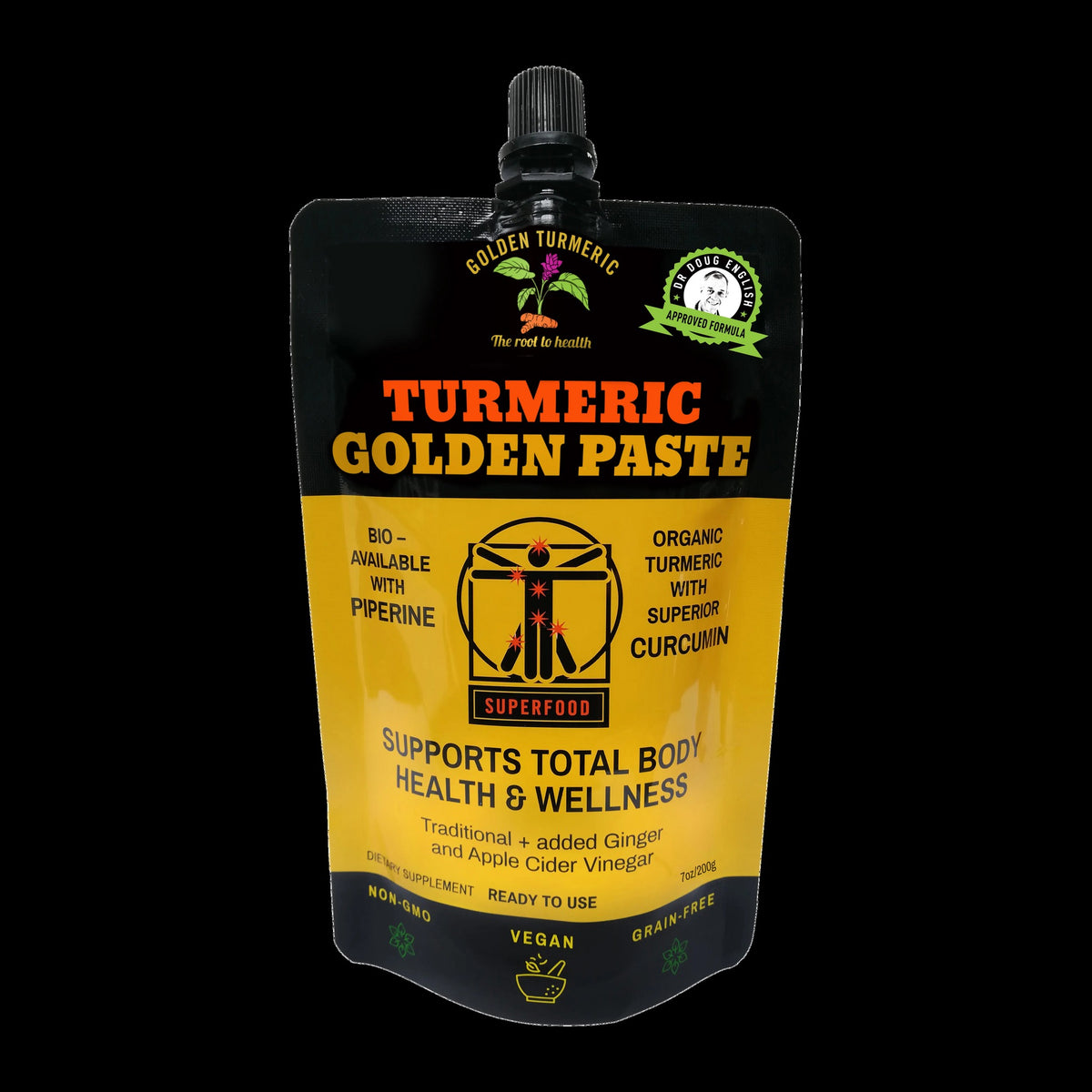Golden Turmeric Turmeric Golden Paste 200g pouch, front of pack