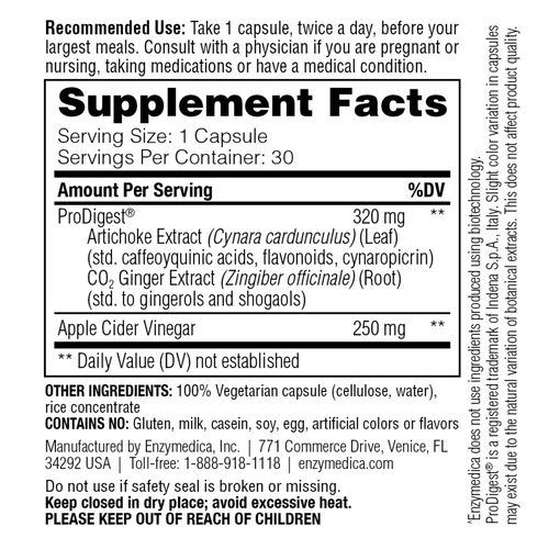 Image of Gut Motility 30vcaps supplement facts