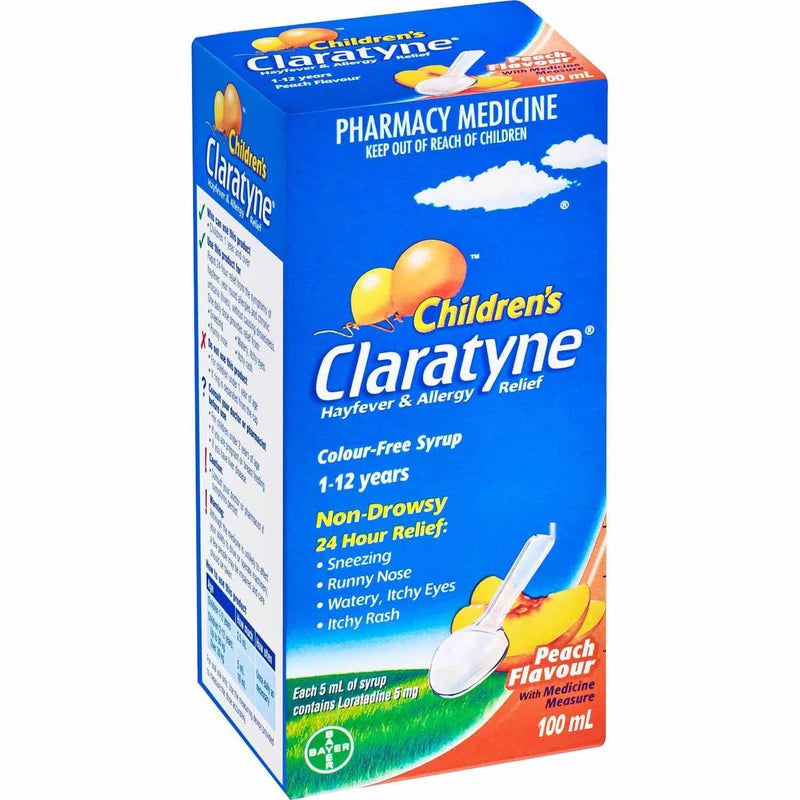 Claratyne Child Peach Syrup 100ml-Bayer-Matakana Pharmacy