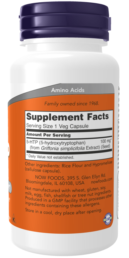 Image of 5-HTP 100 mg 60vcaps supplement facts