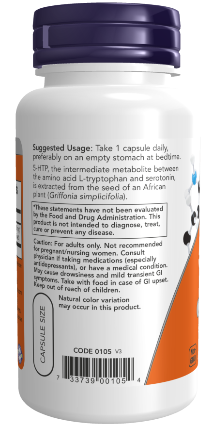 Image of 5-HTP 100 mg 60vcaps suggested usage