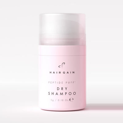 Hair Gain Peptide Puff Dry Shampoo 5g pot with clear lid