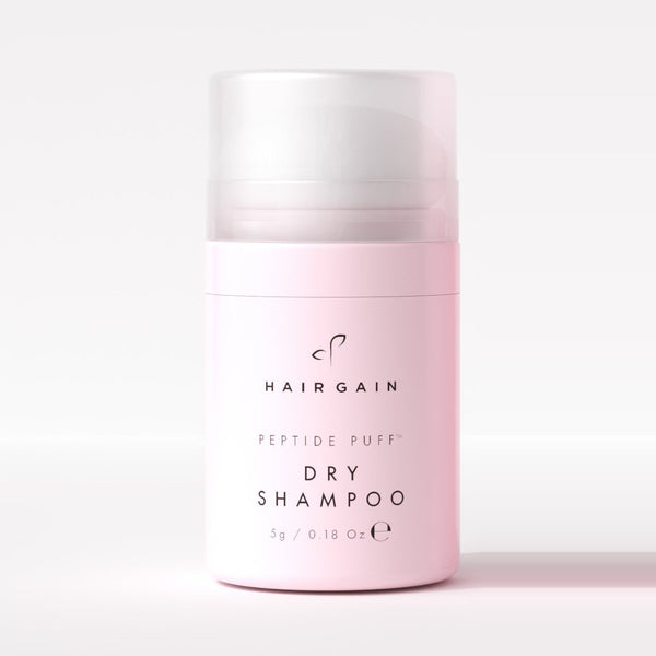 Hair Gain Peptide Puff Dry Shampoo 5g pot with clear lid