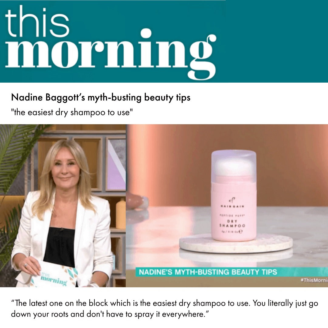 Hair Gain Peptide Puff shown on ITV This Morning beauty tips segment