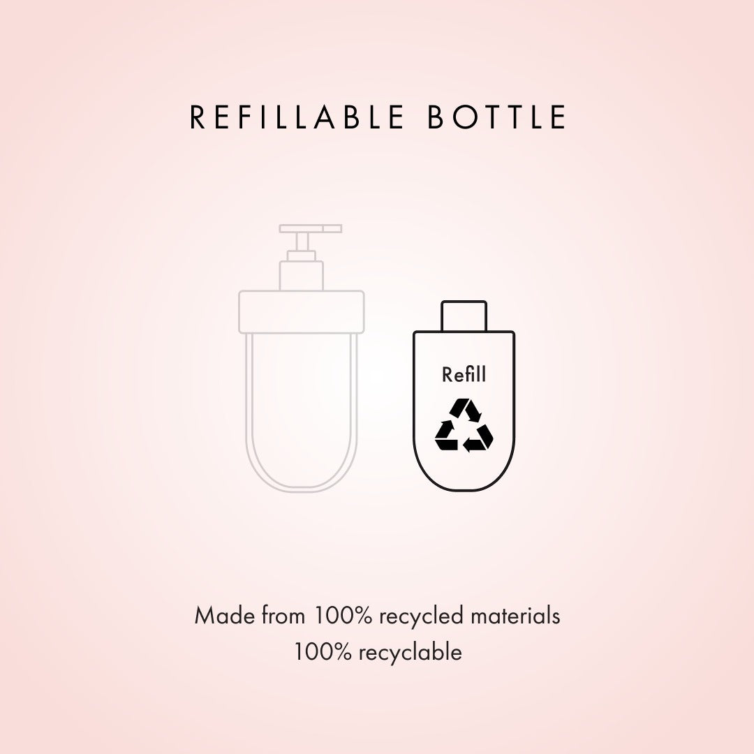 Hair Gain refillable bottle made from 100% recycled materials