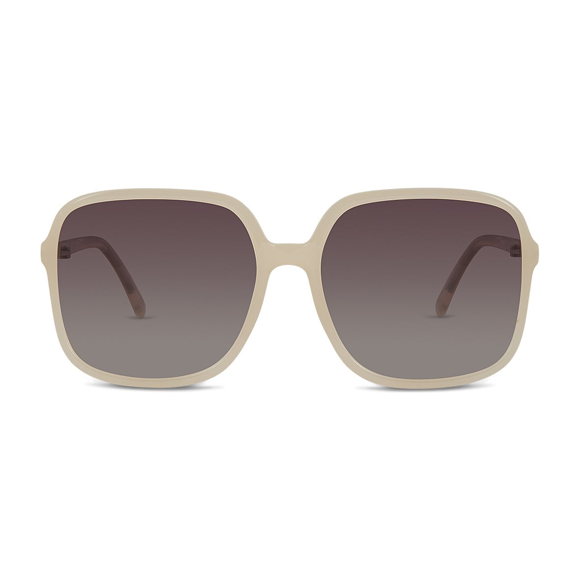 Wollumbin Halcyon women's sunglasses, ivory frame with brown polarised lens, front
