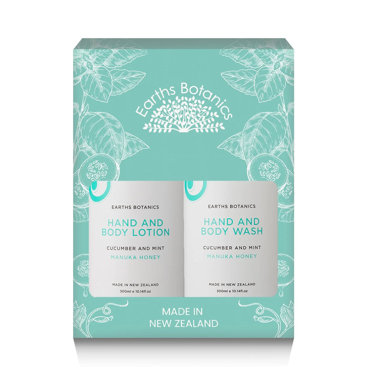 Image of EARTH BOTANICALS Cucumber & Mint Hand & Body Lotion + Wash 2pc