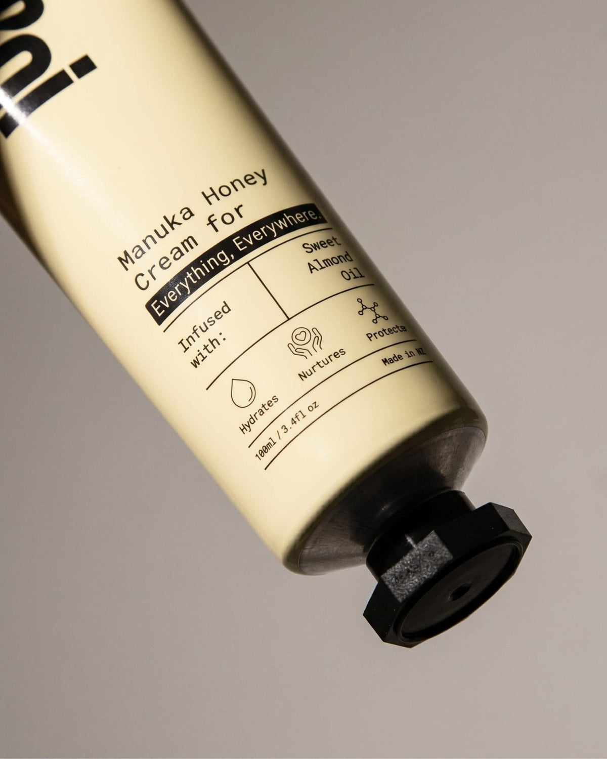 The Manuka Honey & Lanolin Cream tube, angled