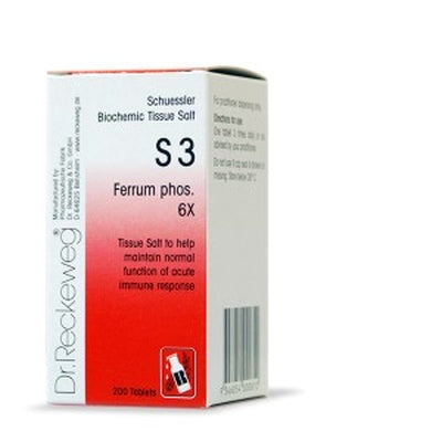 S3 Ferrum Phos 6x 200 Tabs-Reckeweg Tissue Salts-Matakana Pharmacy