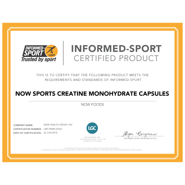 Creatine Monohydrate 750mg Veg Capsules-NOW Supplements-Matakana Pharmacy