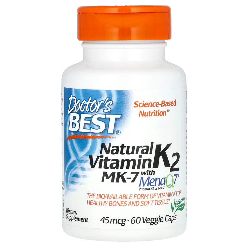 Image of Natural Vitamin K2 MK-7 with MenaQ7 (45mcg) 60caps