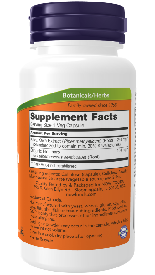 Image of Kava kava Extract 250mg 60vcaps supplement facts