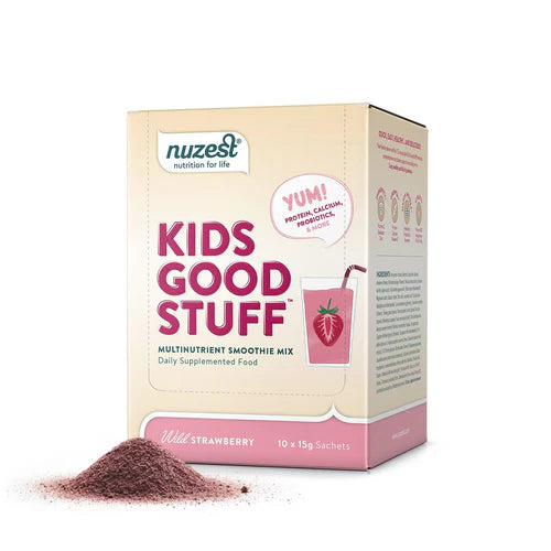 Image of NUZEST Kids Good Stuff Wild Strawberry 10x15g Sachet Box