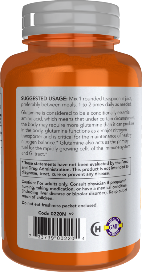 Image of L-Glutamine Powder 454g suggested usage