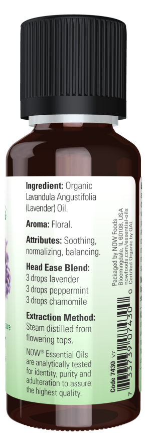 Image of NOW ORGANIC LAVENDER OIL (Lavandula Angustifolia) ingredients