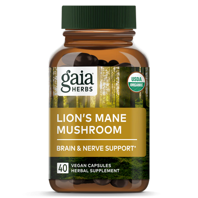 Gaia Herbs Lion's Mane Mushroom, front of pack