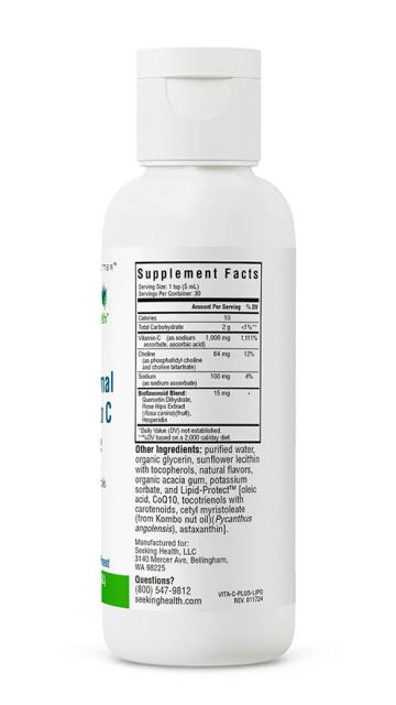 Image of Liposomal Vitamin C Plus - 150ml supplement facts