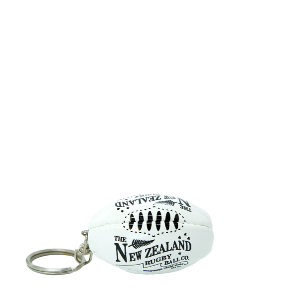 Soft Toy Key Ring Rugby Ball White