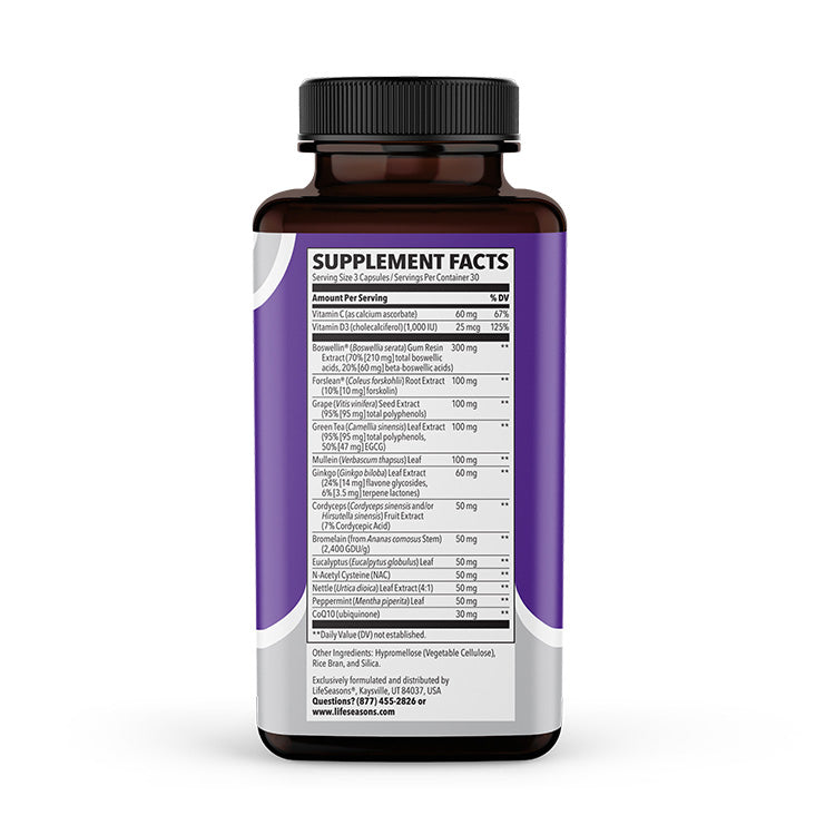 Image of Lung Capaci-T 90vcaps supplement facts