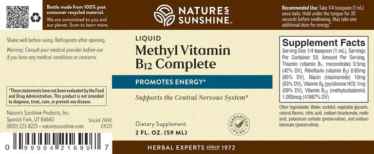Liquid Methyl B12 Complete Liquid 59ml-Matakana Pharmacy