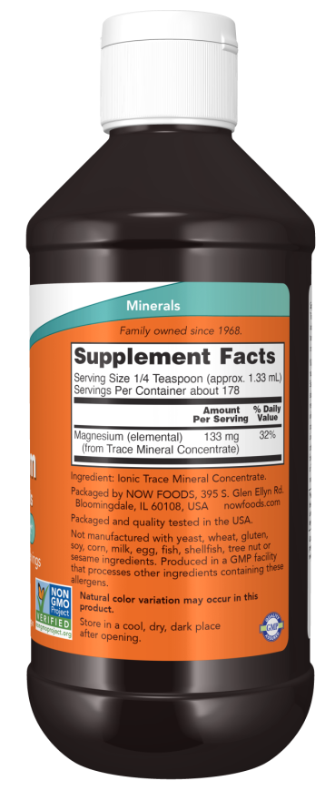 Image of Magnesium Liquid with Trace Minerals 237ml supplement facts