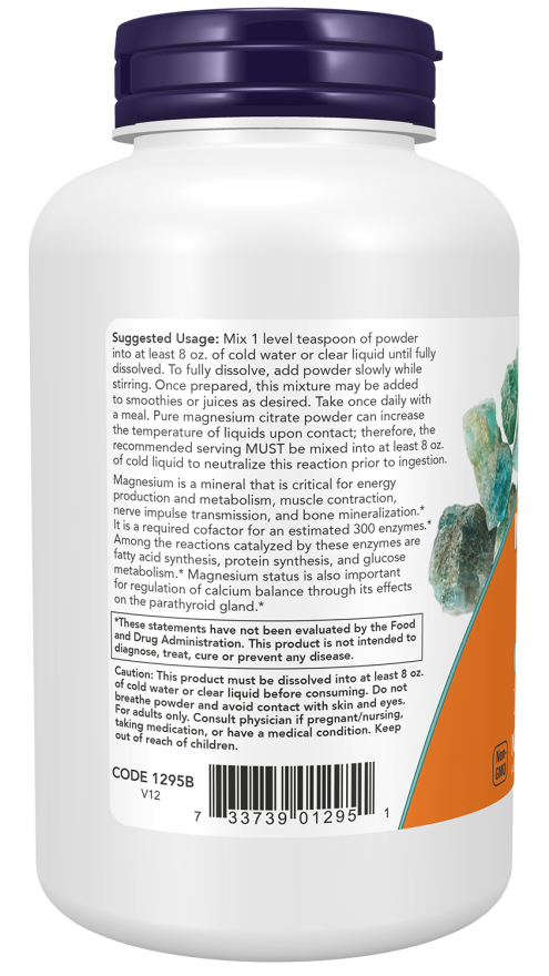 Image of Magnesium Citrate Pure Powder 227g suggested usage