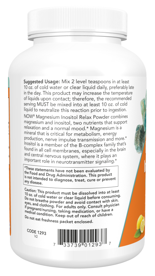 Image of Magnesium Inositol Relax Powder 454g suggested usage