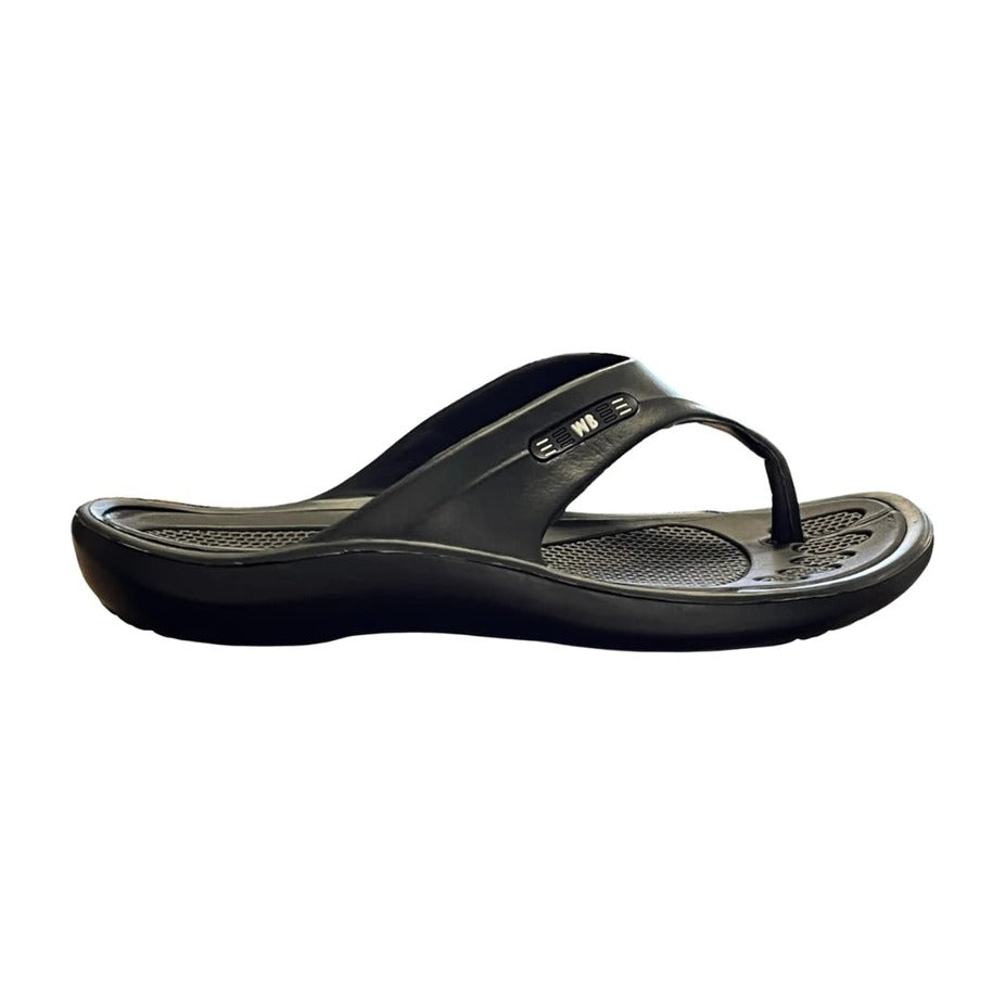 Walkable Beach Malibu women's jandal in black, side view