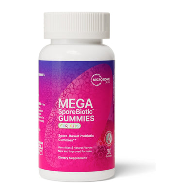 Microbiome Labs MegasporeBiotic Kids Berry Blast, front of pack