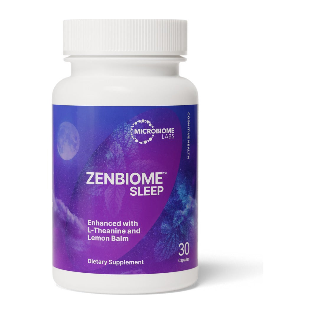 Microbiome Labs ZenBiome Sleep, front of pack