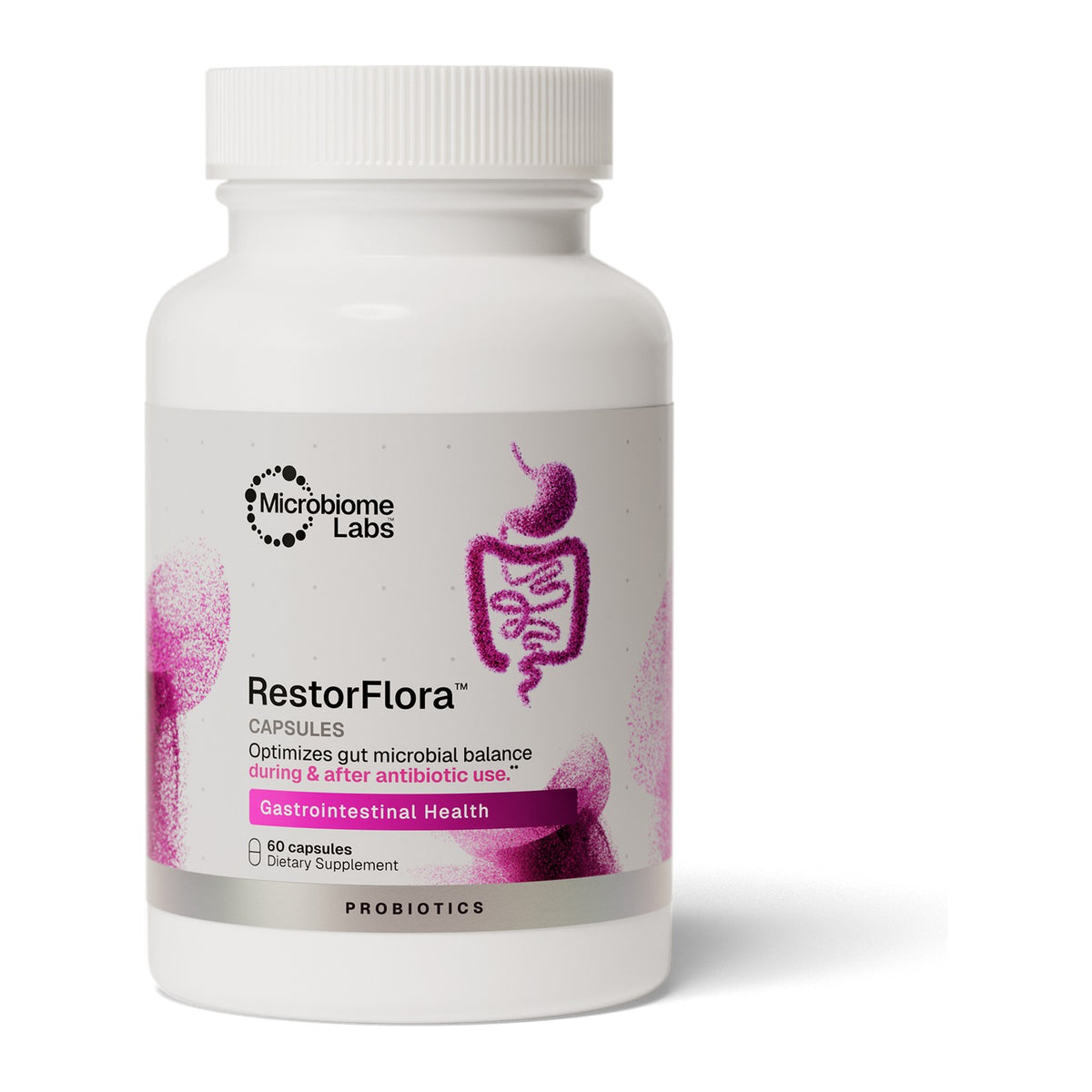 Microbiome Labs RestorFlora, front of pack