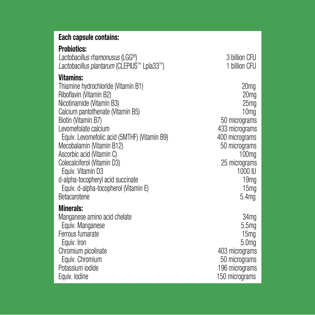 UltraFlora Probiotic + Multivitamin 30 Capsules-Metagenics-Matakana Pharmacy