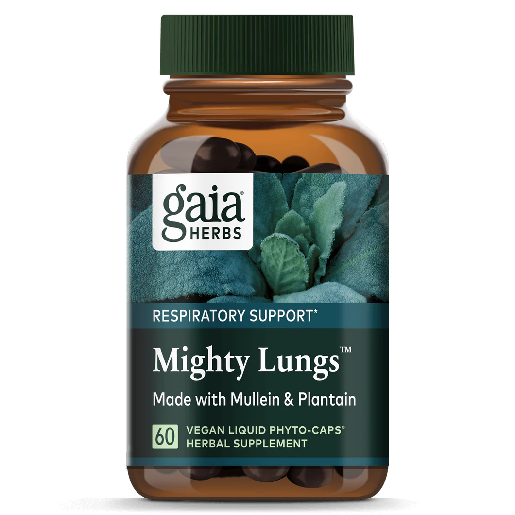 Gaia Herbs Mighty Lungs, front of pack
