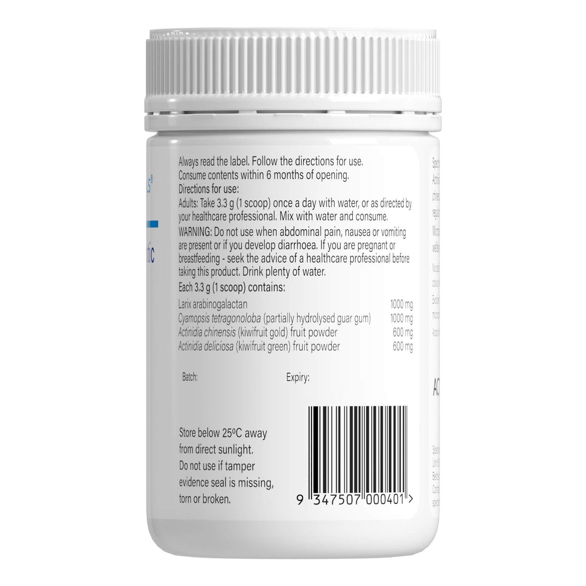 Image of Microbiome Prebiotic powder ingredients