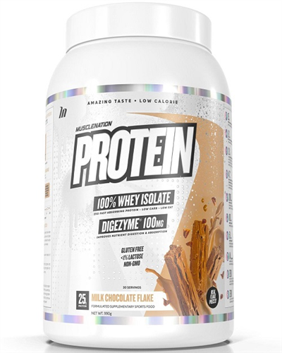 Protein 100% Whey Isolate Milk Chocolate Flake 990g-MuscleNation-Matakana Pharmacy