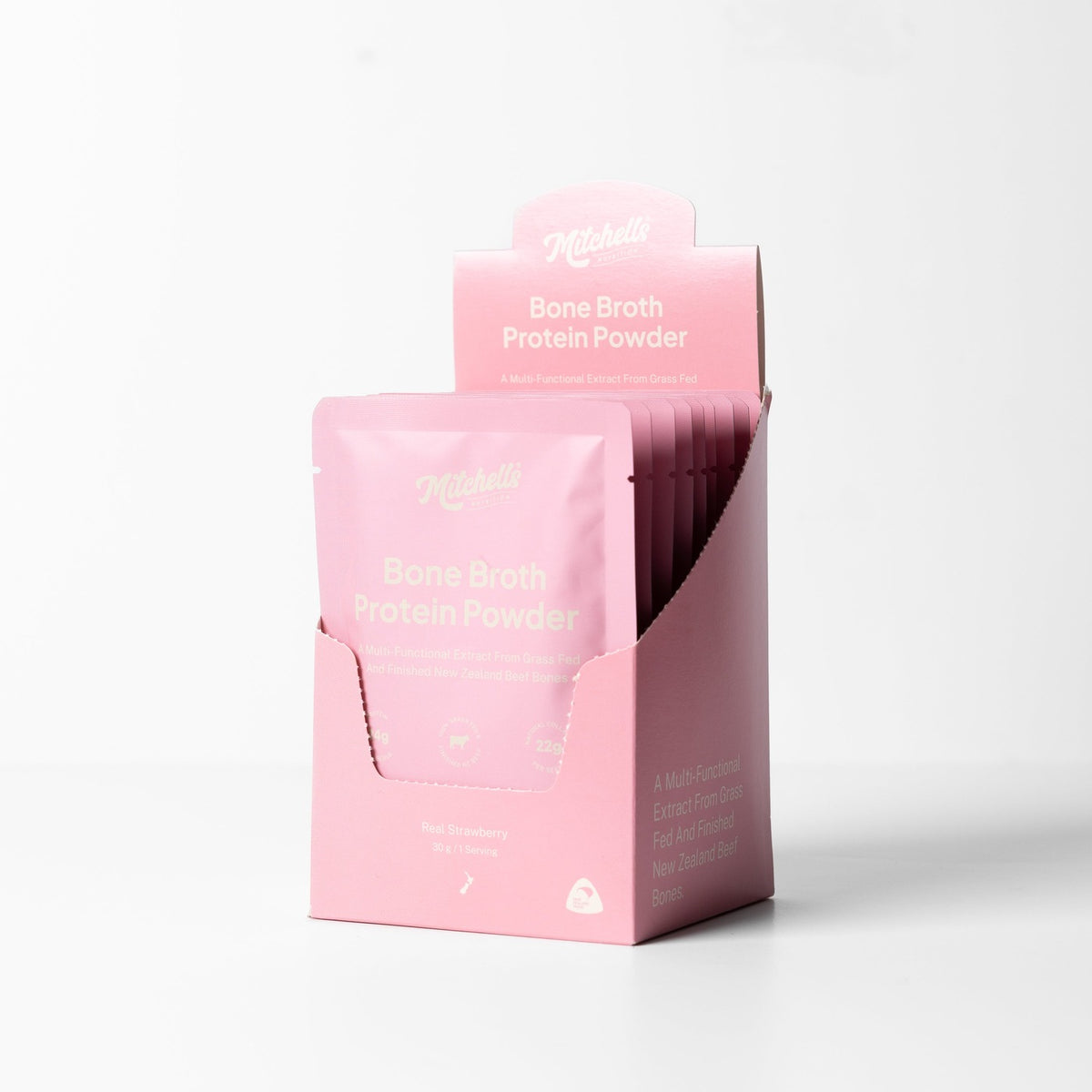 Sample Bone Broth Protein Strawberry 30g, Mitchells Nutrition, image 3
