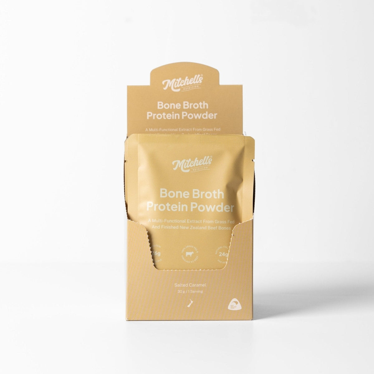 Sample Bone Broth Protein Salted Caramel 30g, Mitchells Nutrition, image 2