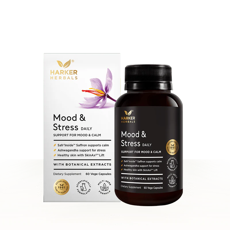 Mood & Stress 60 Capsules-Harker Herbals-Matakana Pharmacy