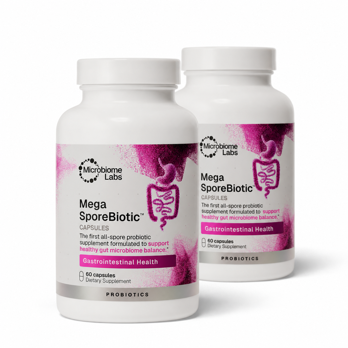 MegaSporeBiotic 60 capsules double pack, two bottles