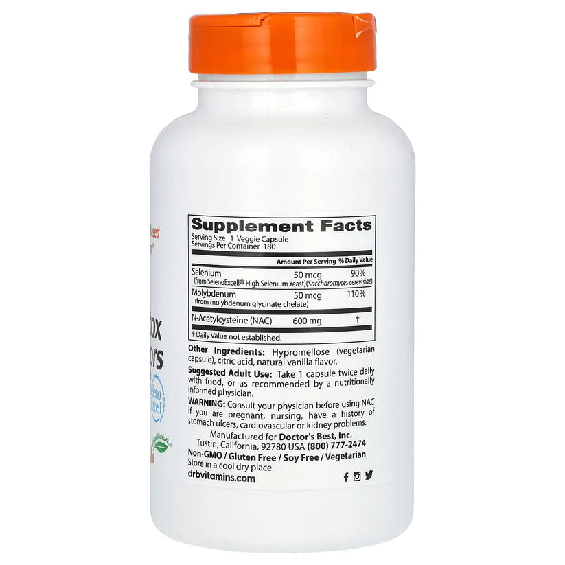 Image of NAC Detox Regulators 180caps supplement facts