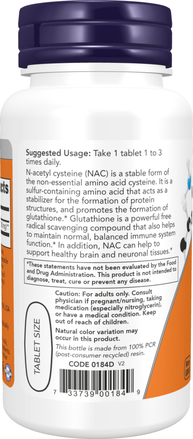 Image of NAC 1000mg 120tabs suggested usage