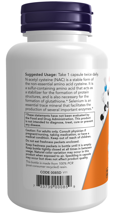 Image of NAC 600mg 100vcaps suggested usage