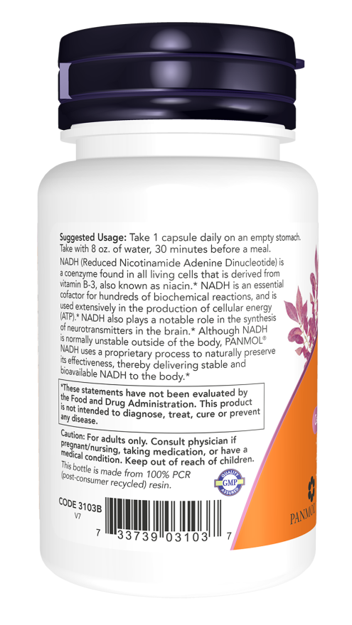 Image of NADH 10mg 60vcaps suggested usage