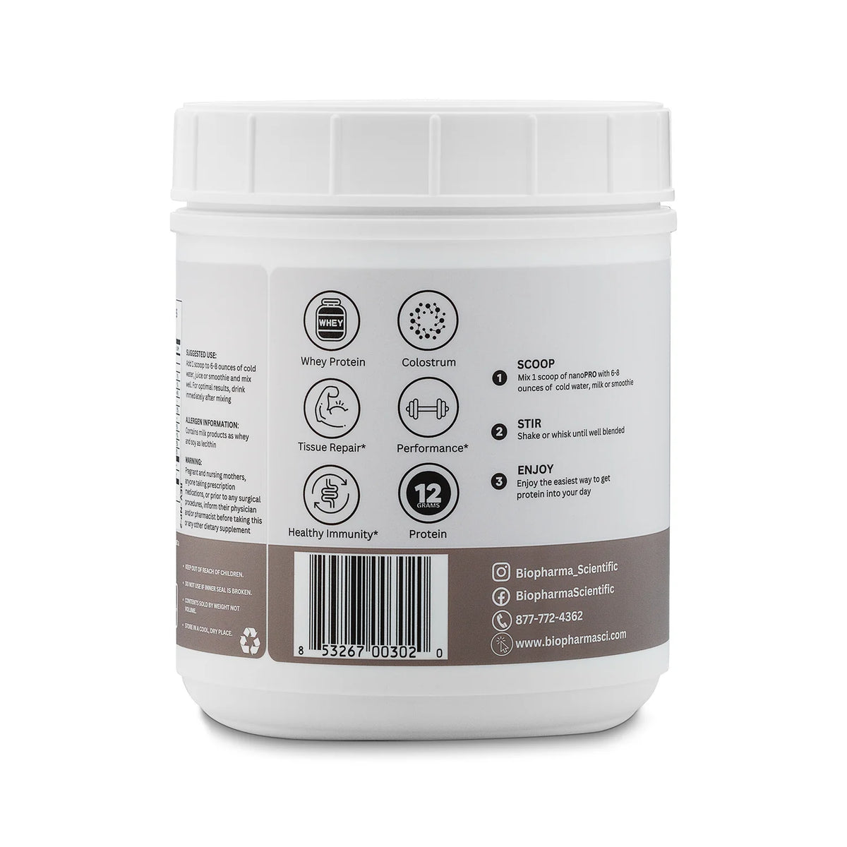 Image of Nanopro (Vanilla) Powder side of tub