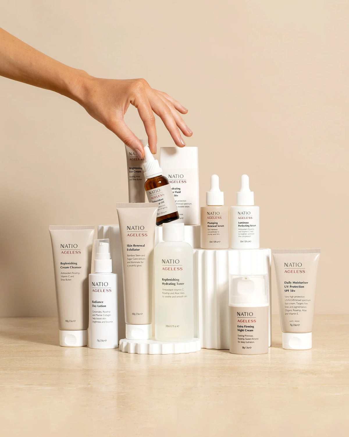 NATIO Ageless Hyd F/Fluid SPF50 60ml-Matakana Pharmacy