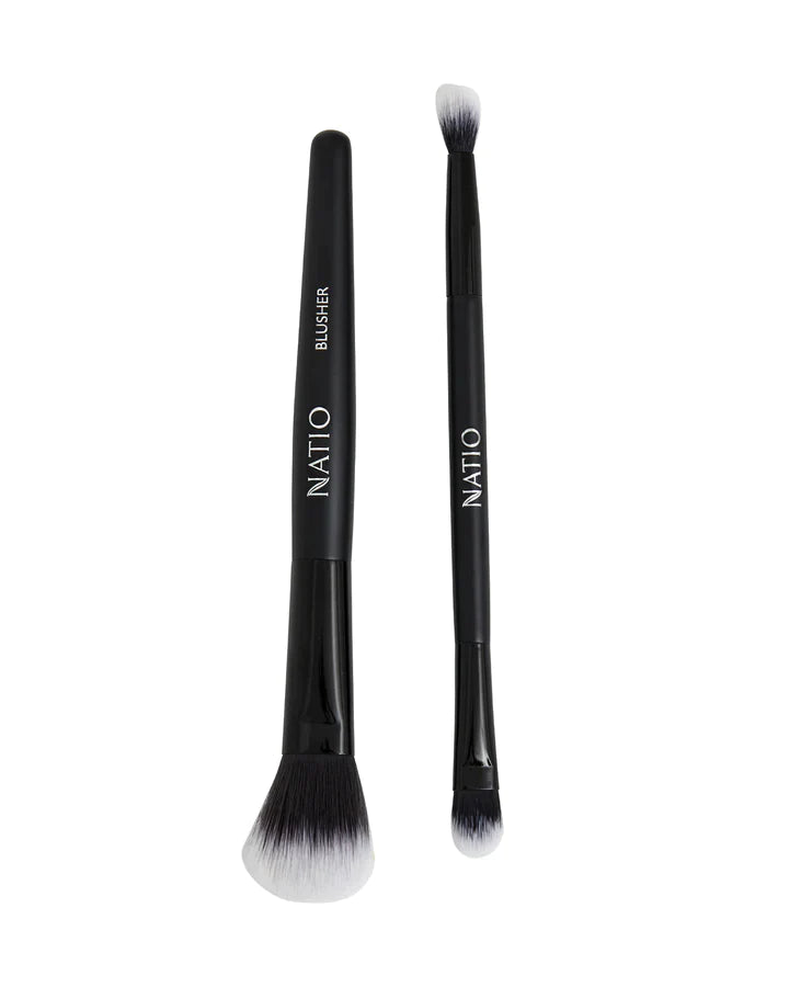 Image of natio eyeshadow and blusher brush duo